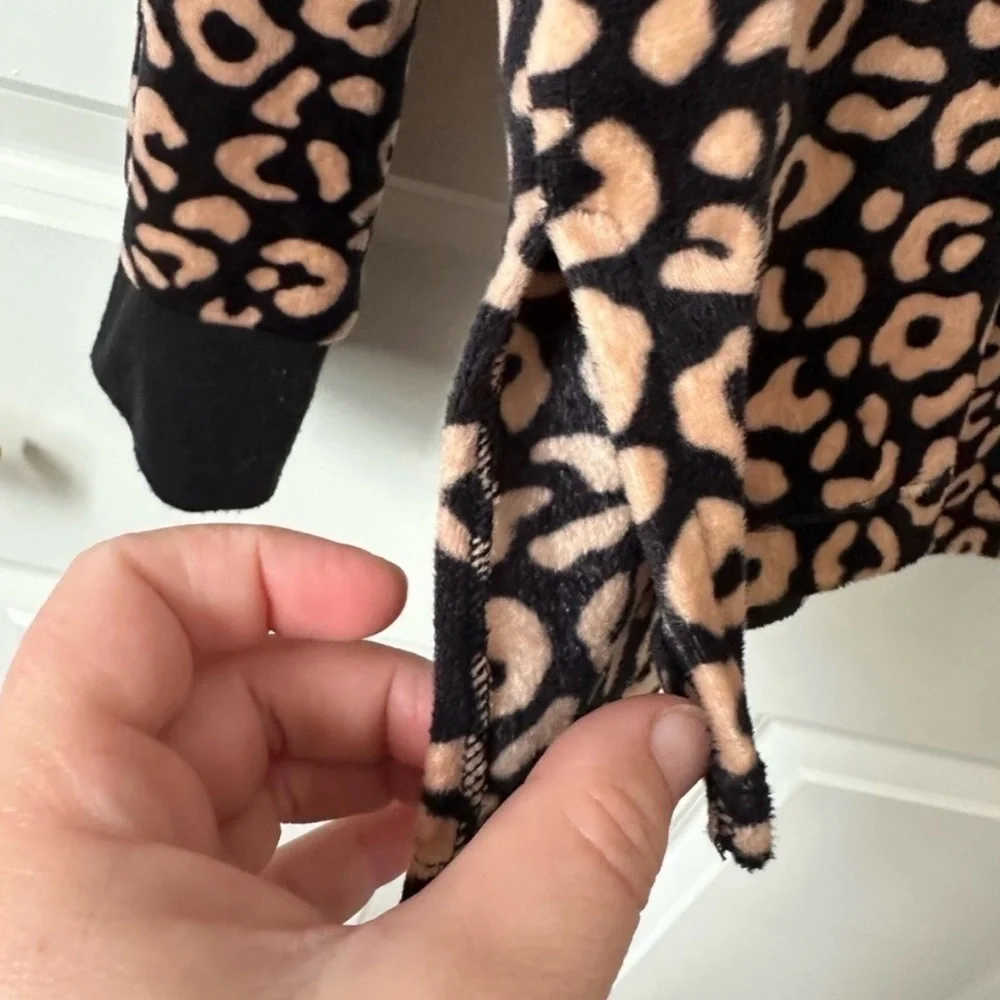 Kate Spade Leopard Velour Long Sleeve Top Size L